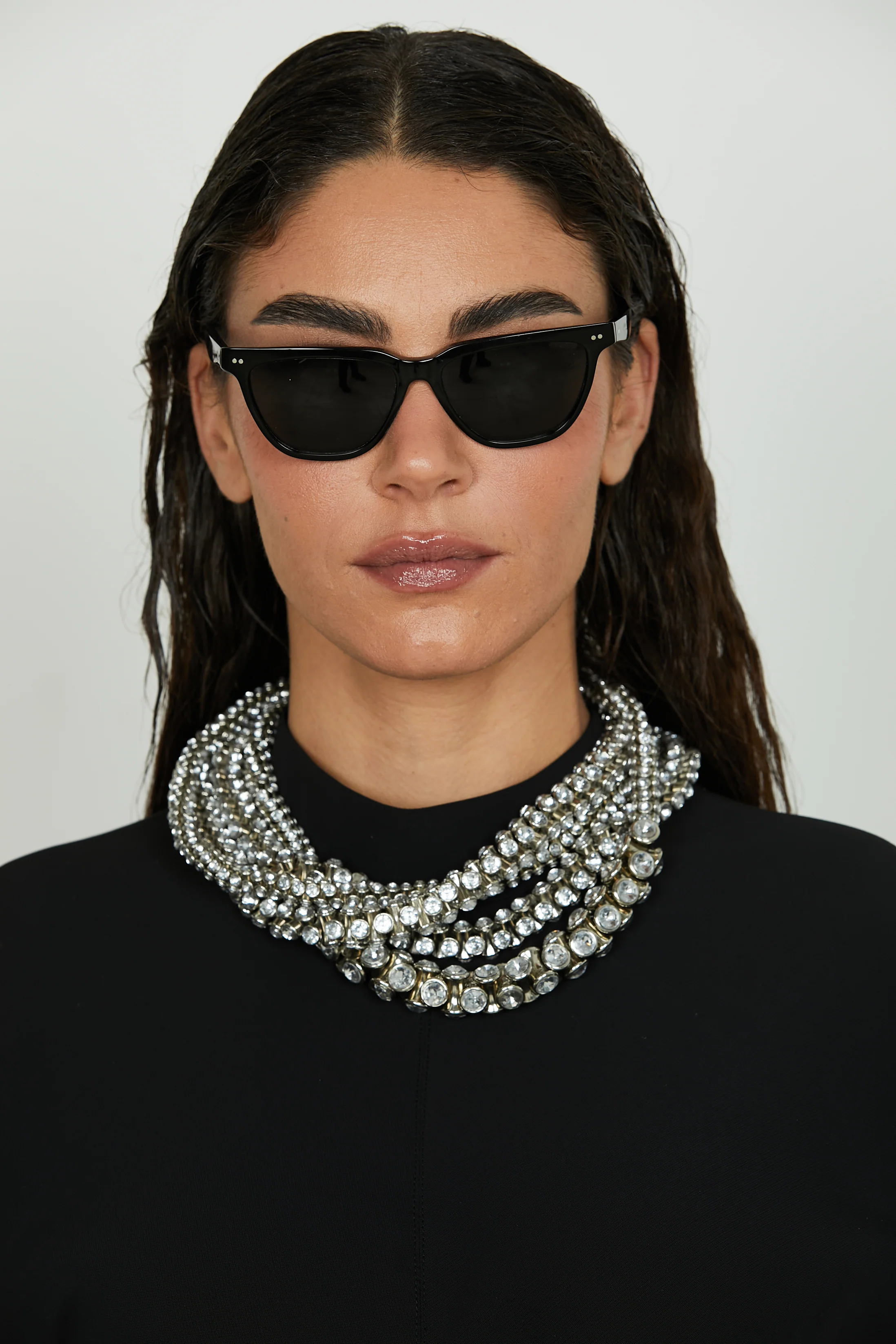 Abito BORLA midi con arricci laterali più apert.schiena più collana strass - Image 4