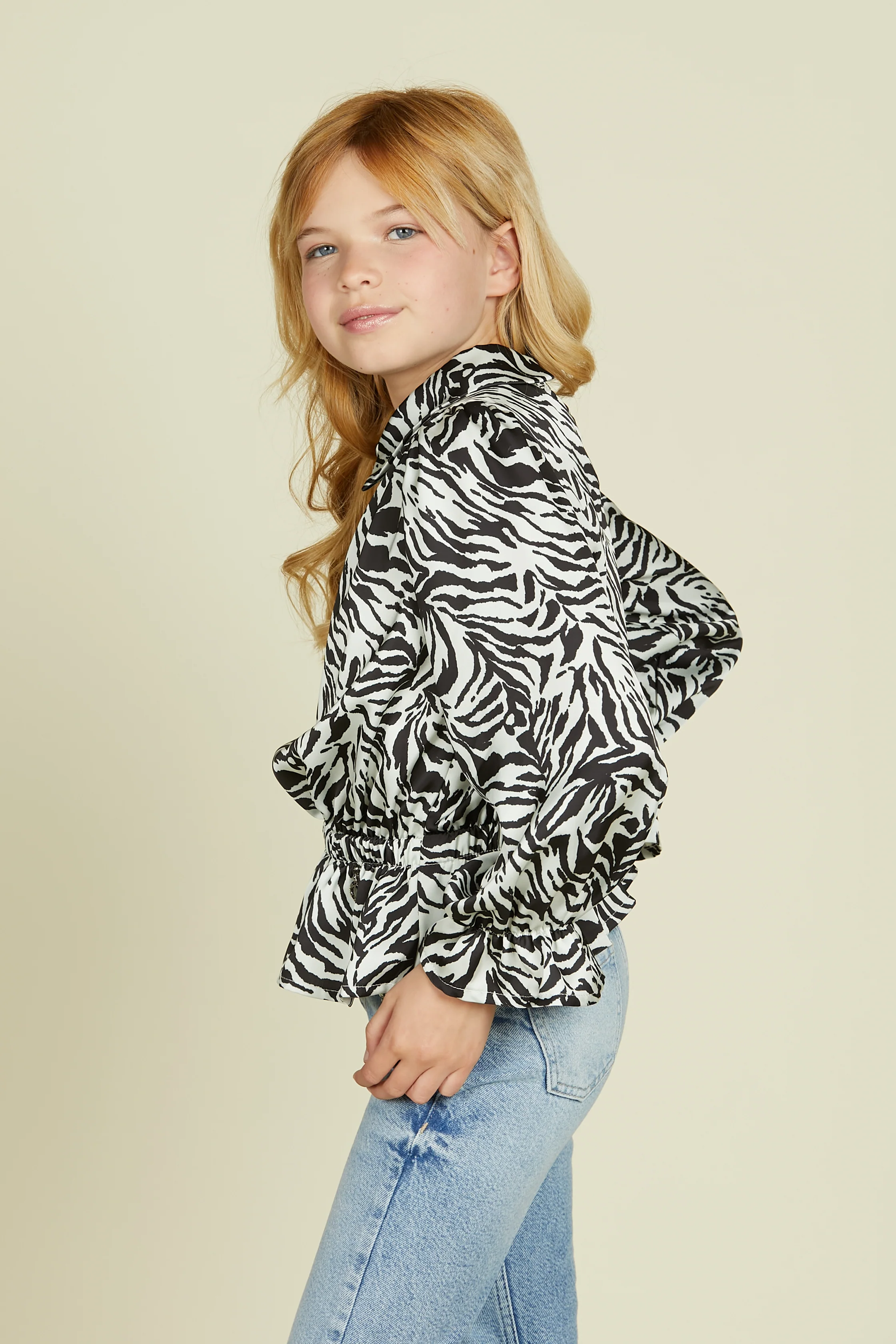 Blusa BEYBLADE/A manica lunga gale più arricci fantasia zebra - Image 2