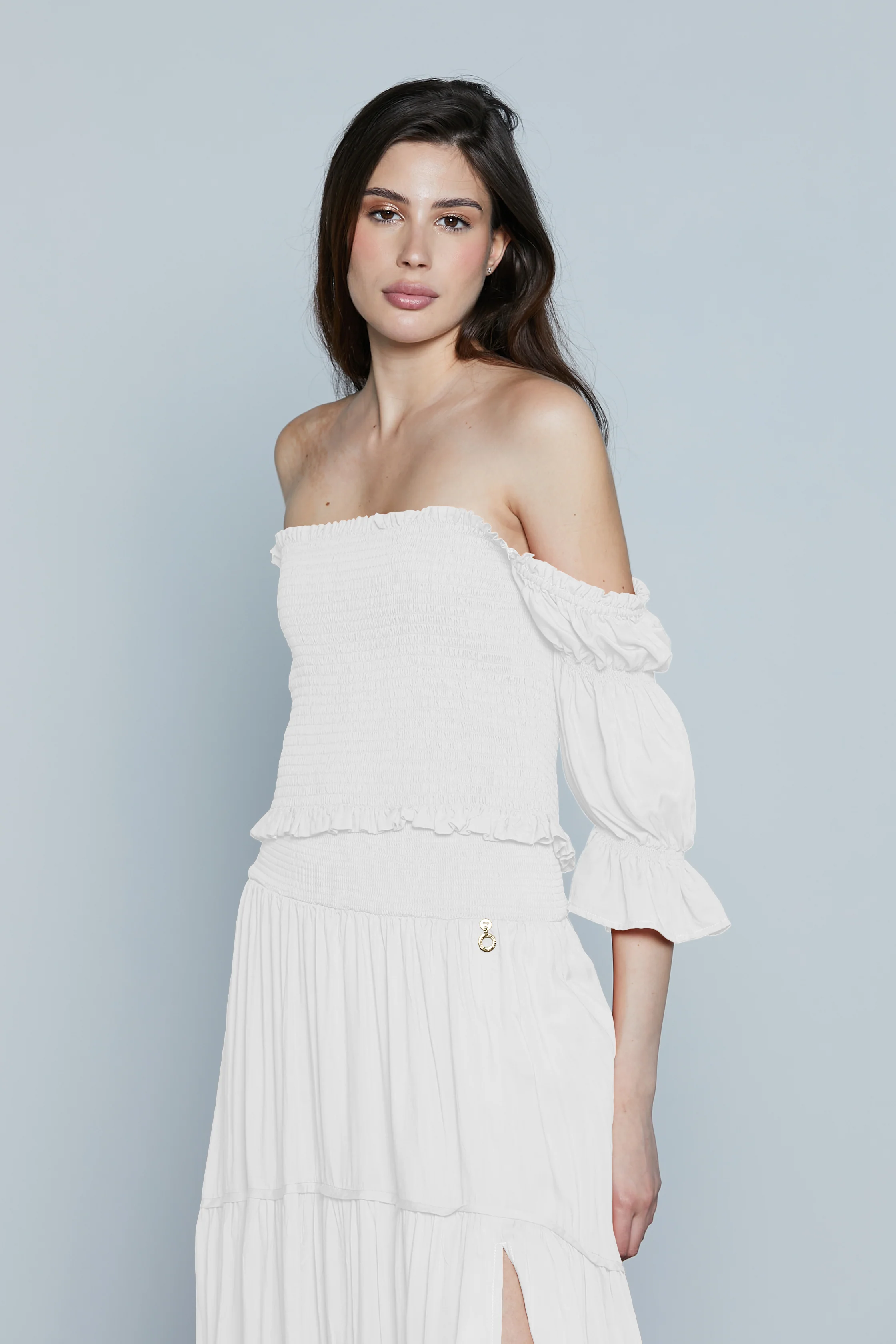 Blusa STRASBURGO Corta M.3/4 con Arricci più Punto Smok - Image 7