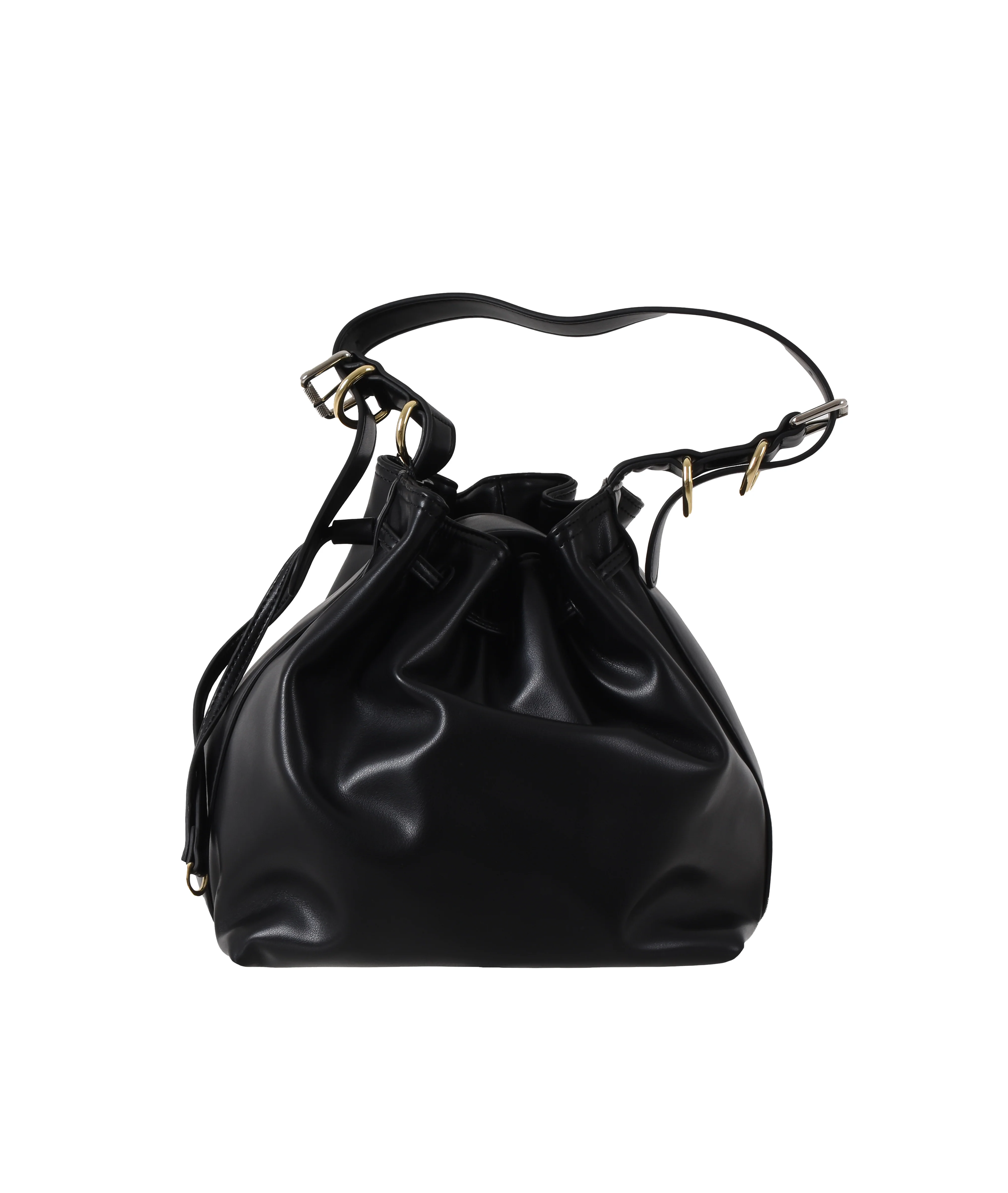Borsa magical secchiello con culisse più manico più fibbie più logo ecopelle