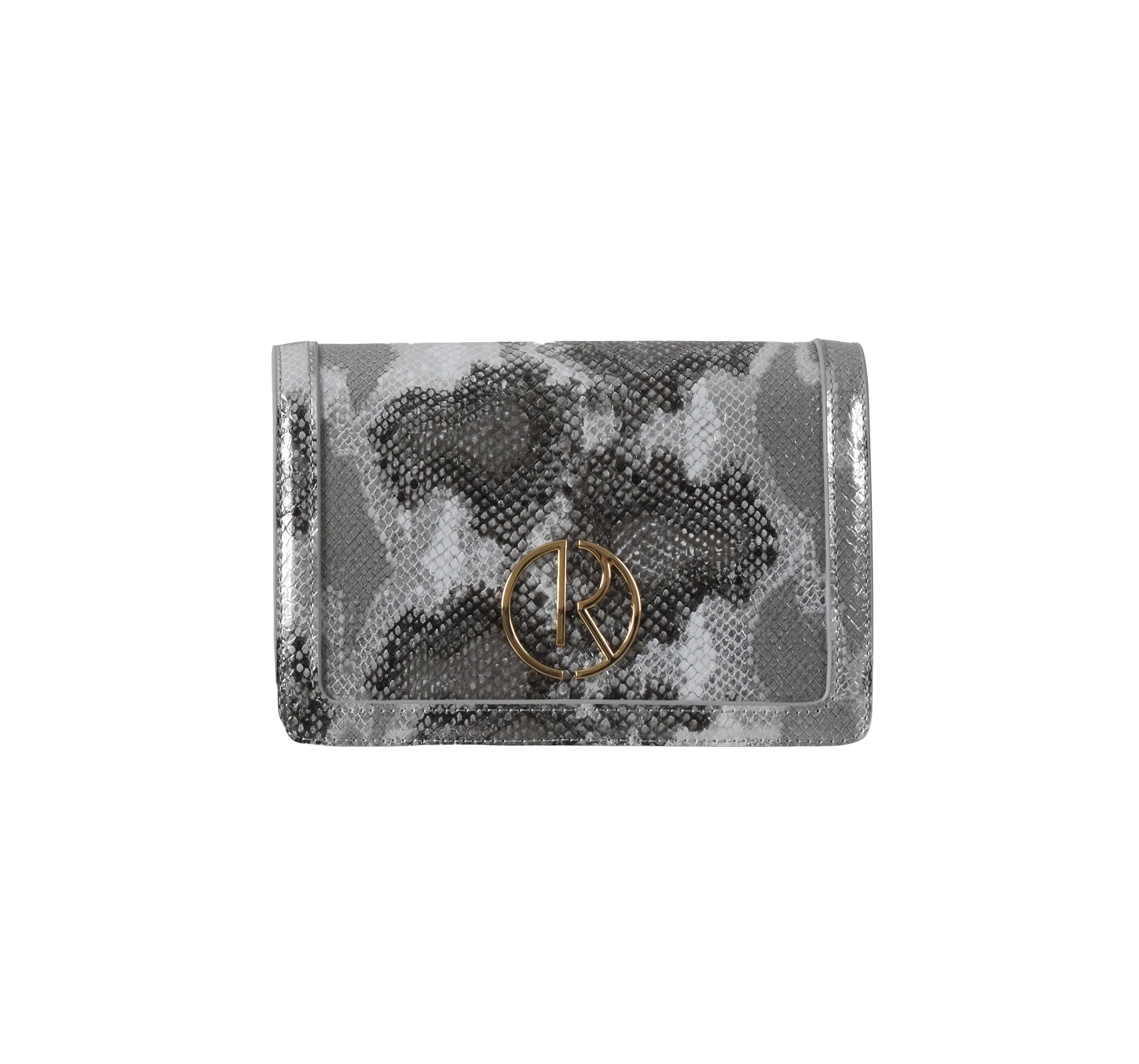 Borsa MARONTE con tracolla catena più logo f. Pitonata laminata