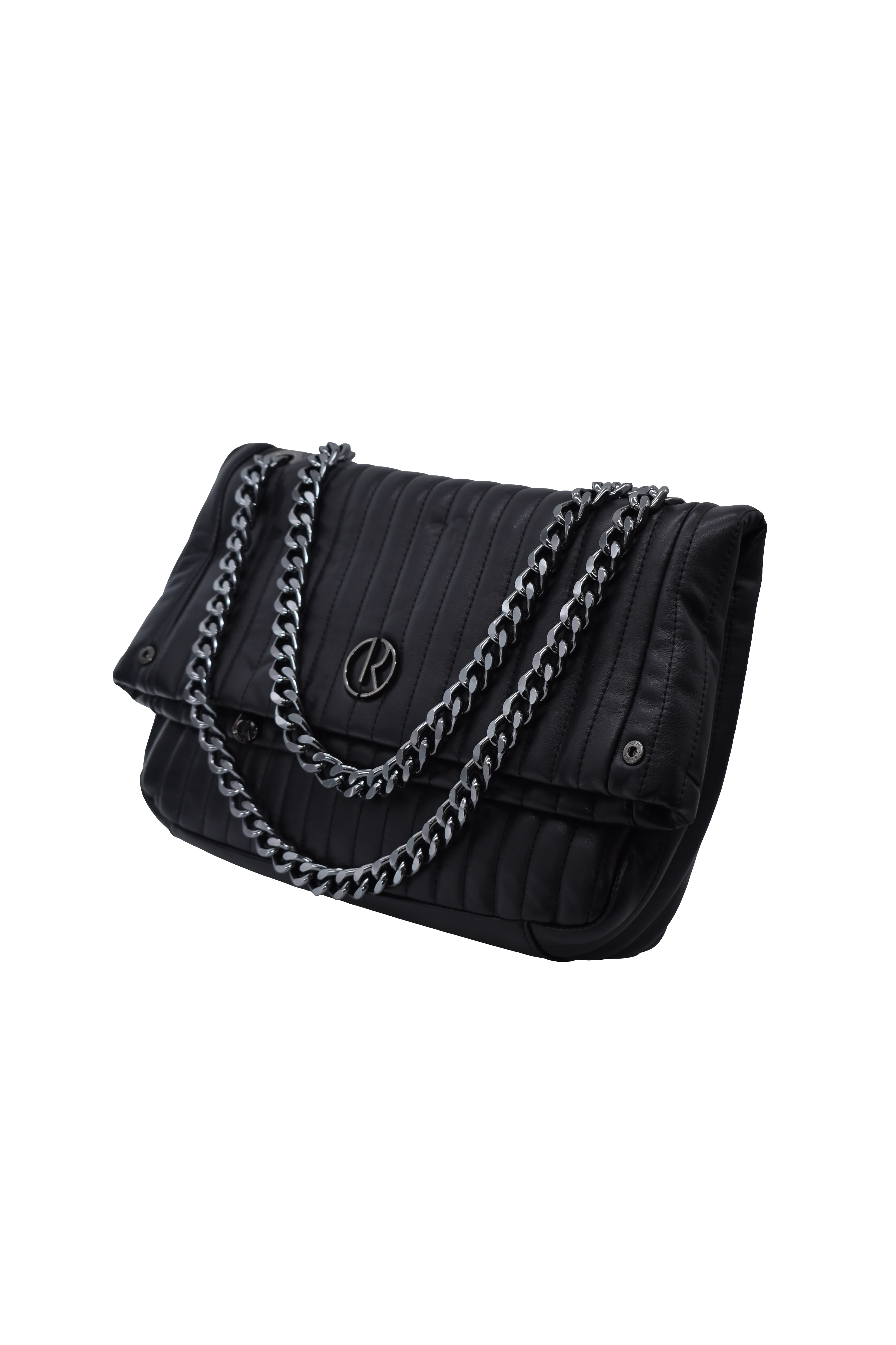 Borsa SEALSE con tracolla catena più impunture più risvolto con logo ecopelle - Image 2