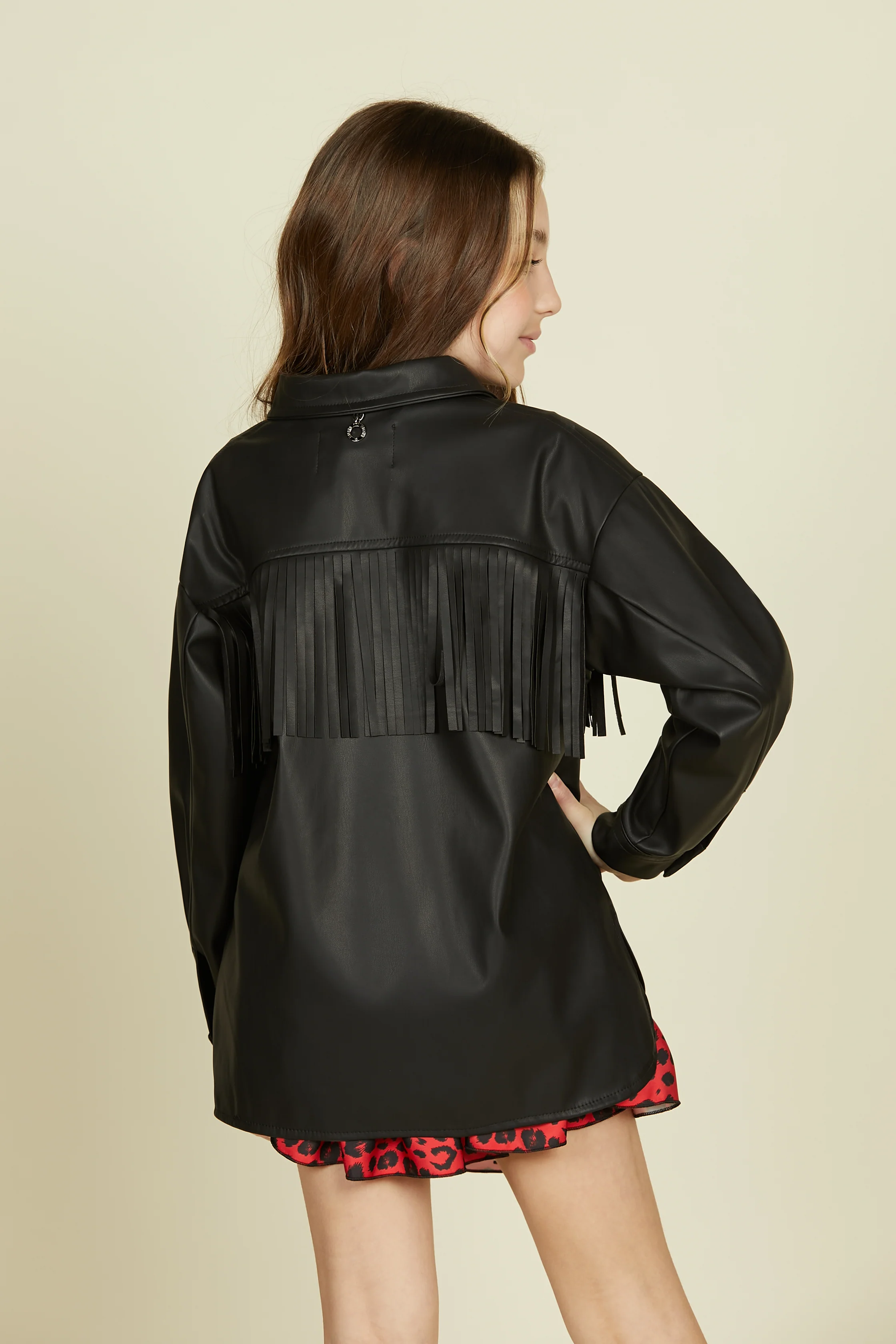 Camicia HARLOCK manica lunga con frange ecopelle - Image 3