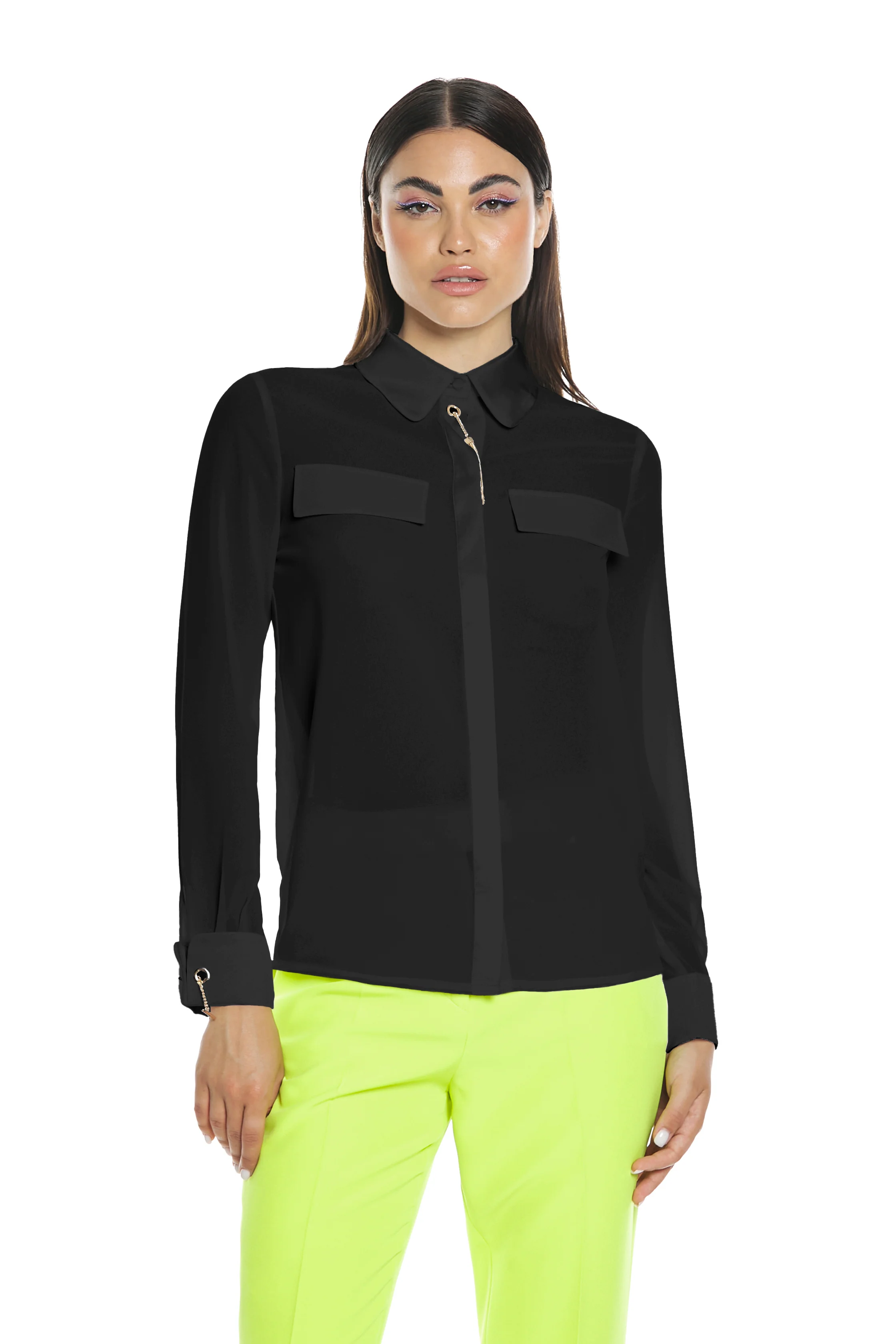 Camicia RODOCROSITE manica lunga con patte più vele più nappina catene pendenti - Image 9