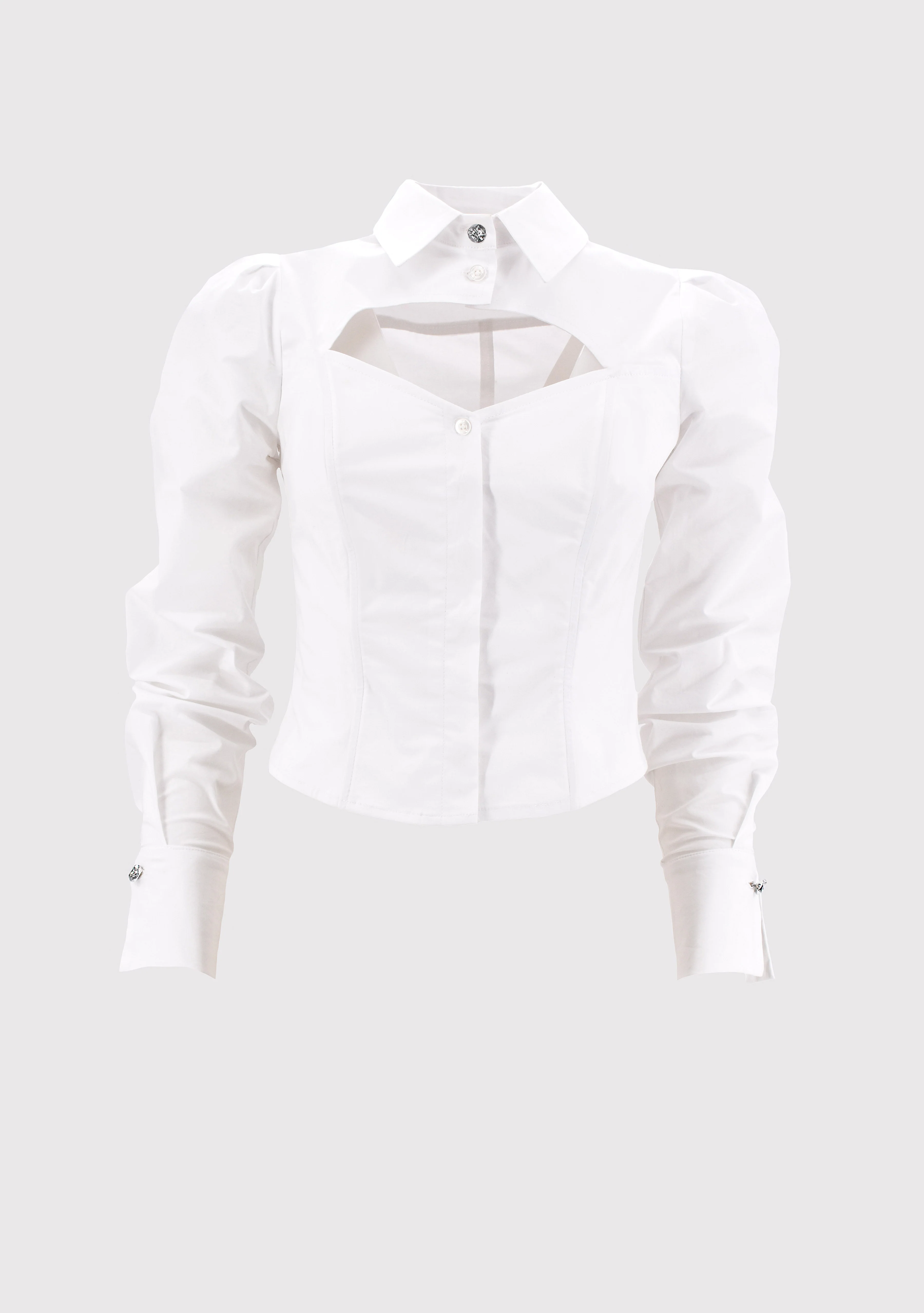 Camicia ZOSMAE con apertura sul seno e bottoni gioiello - Image 5