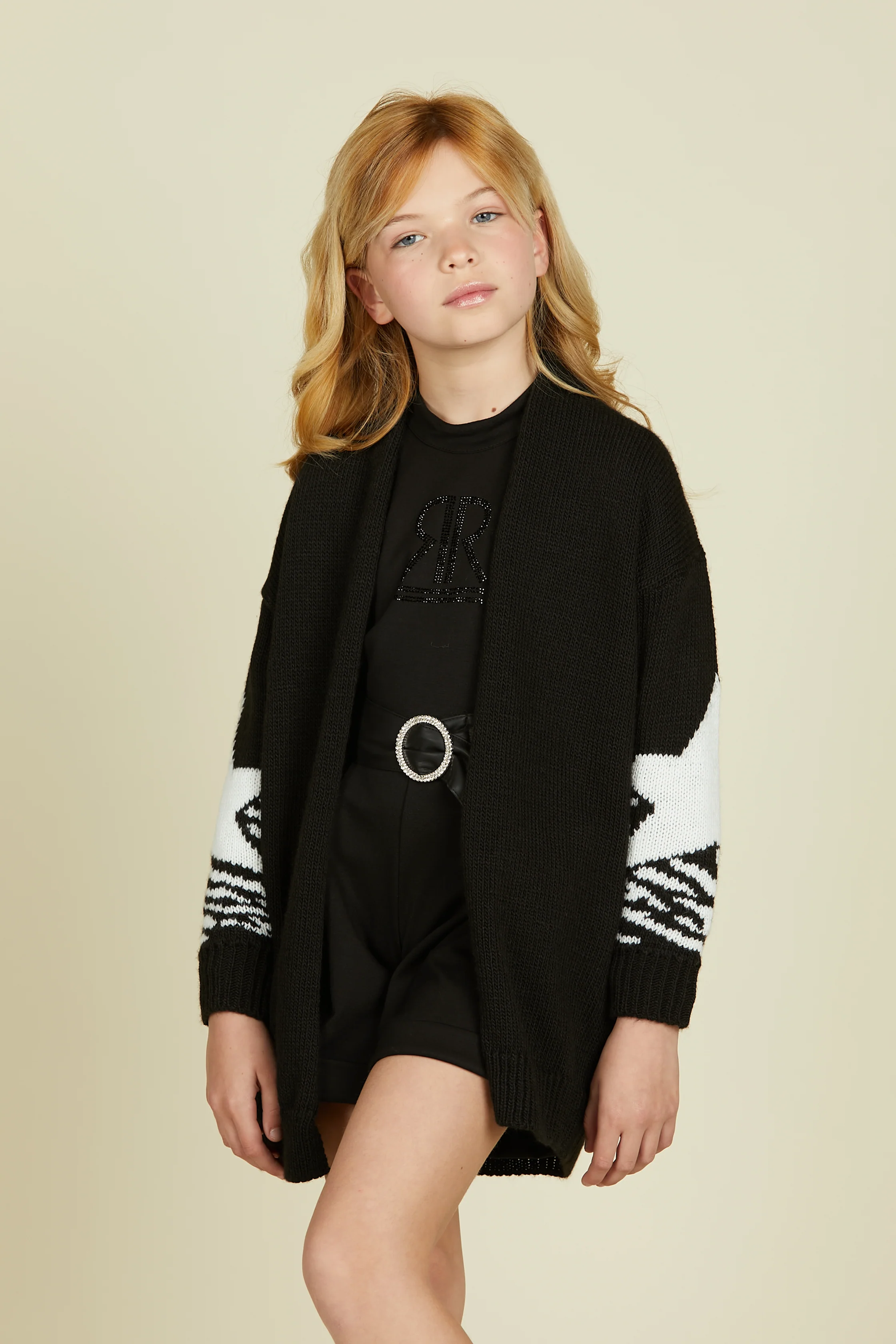 Cardigan ANTIGONEL lungo manica lunga disegno stella