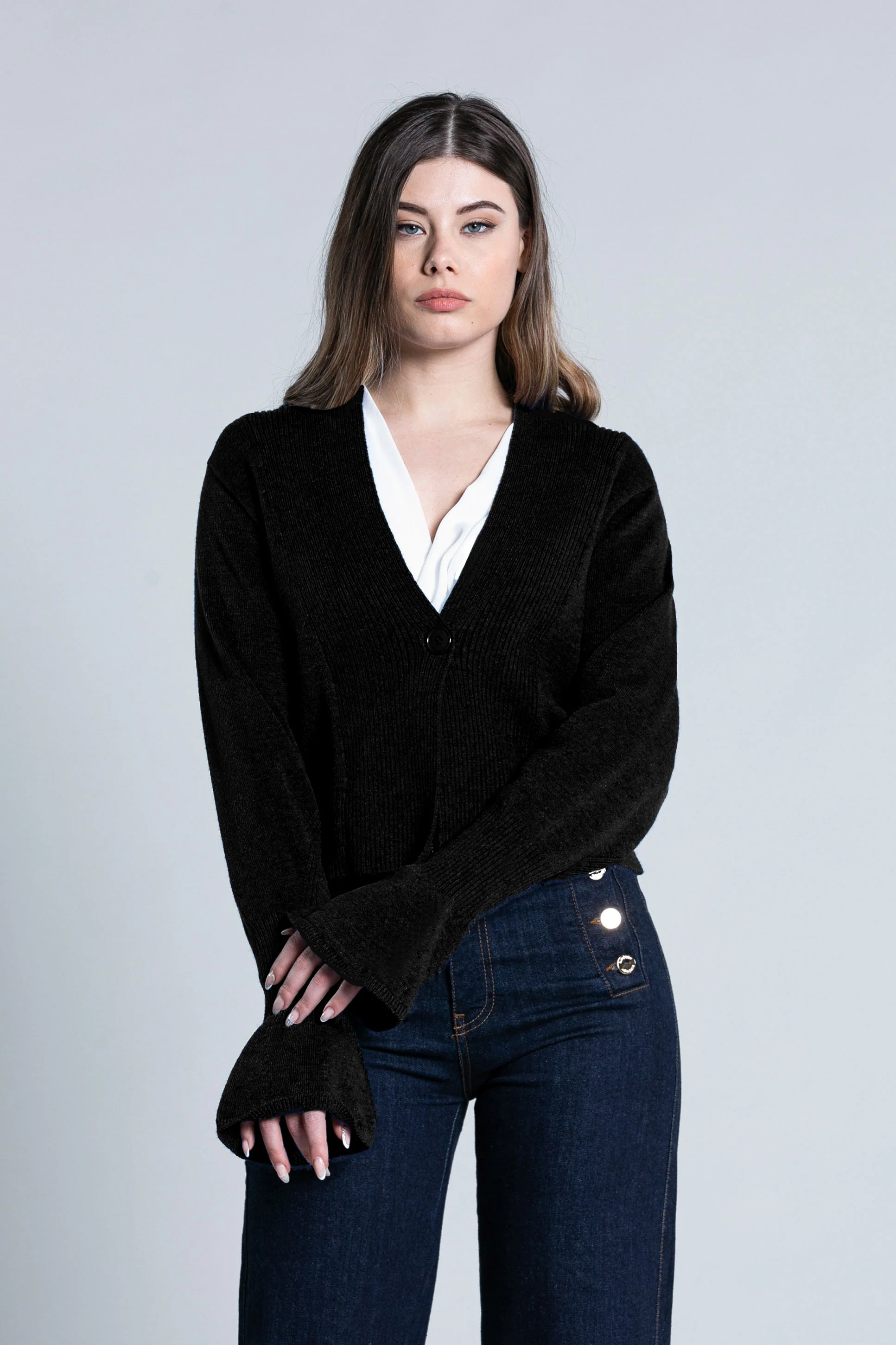 Cardigan SHOTO corto manica lunga campana - Image 2