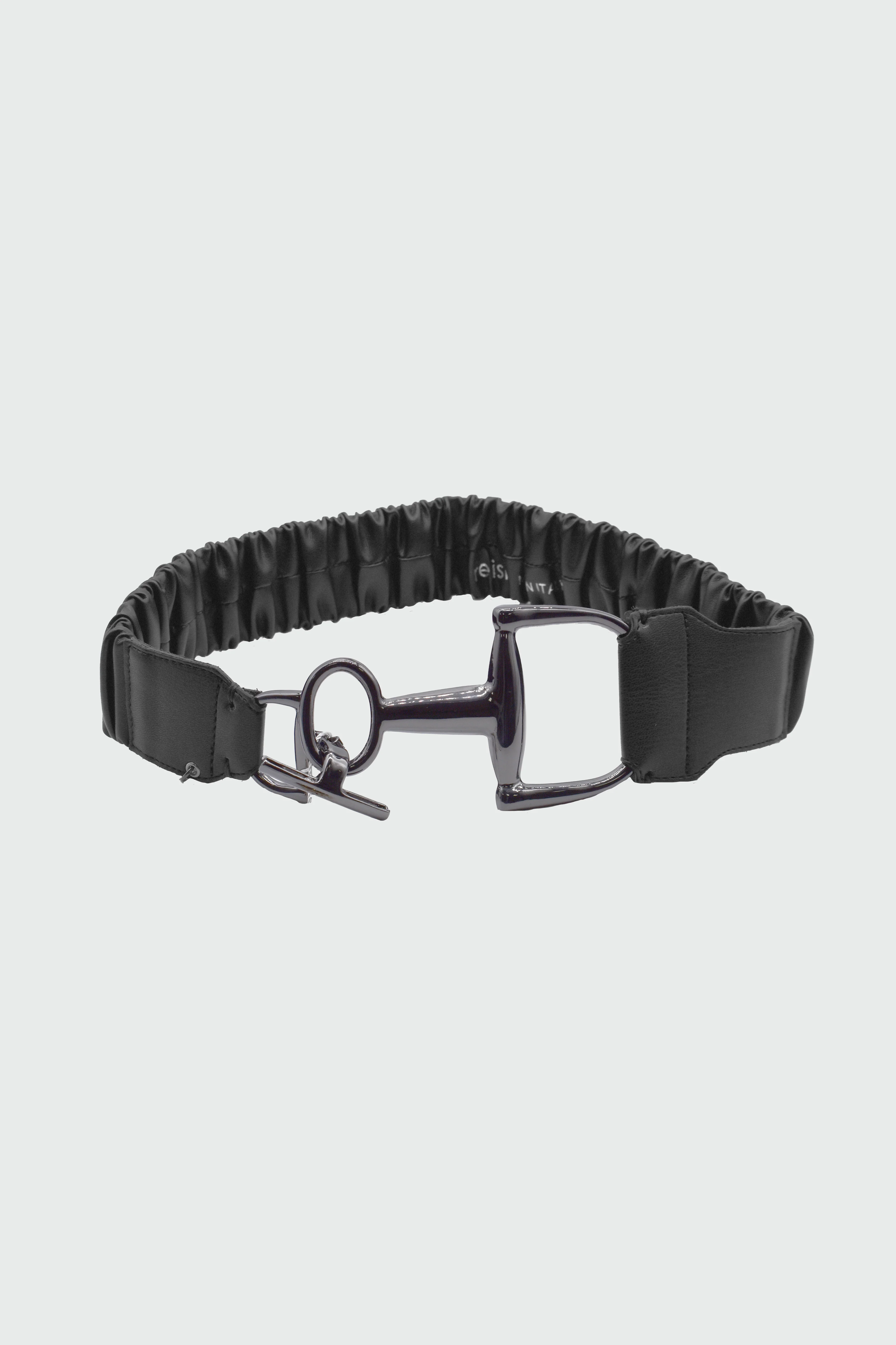 Cintura GANCYIE con elastico più fibbia cavallerizza ecopelle