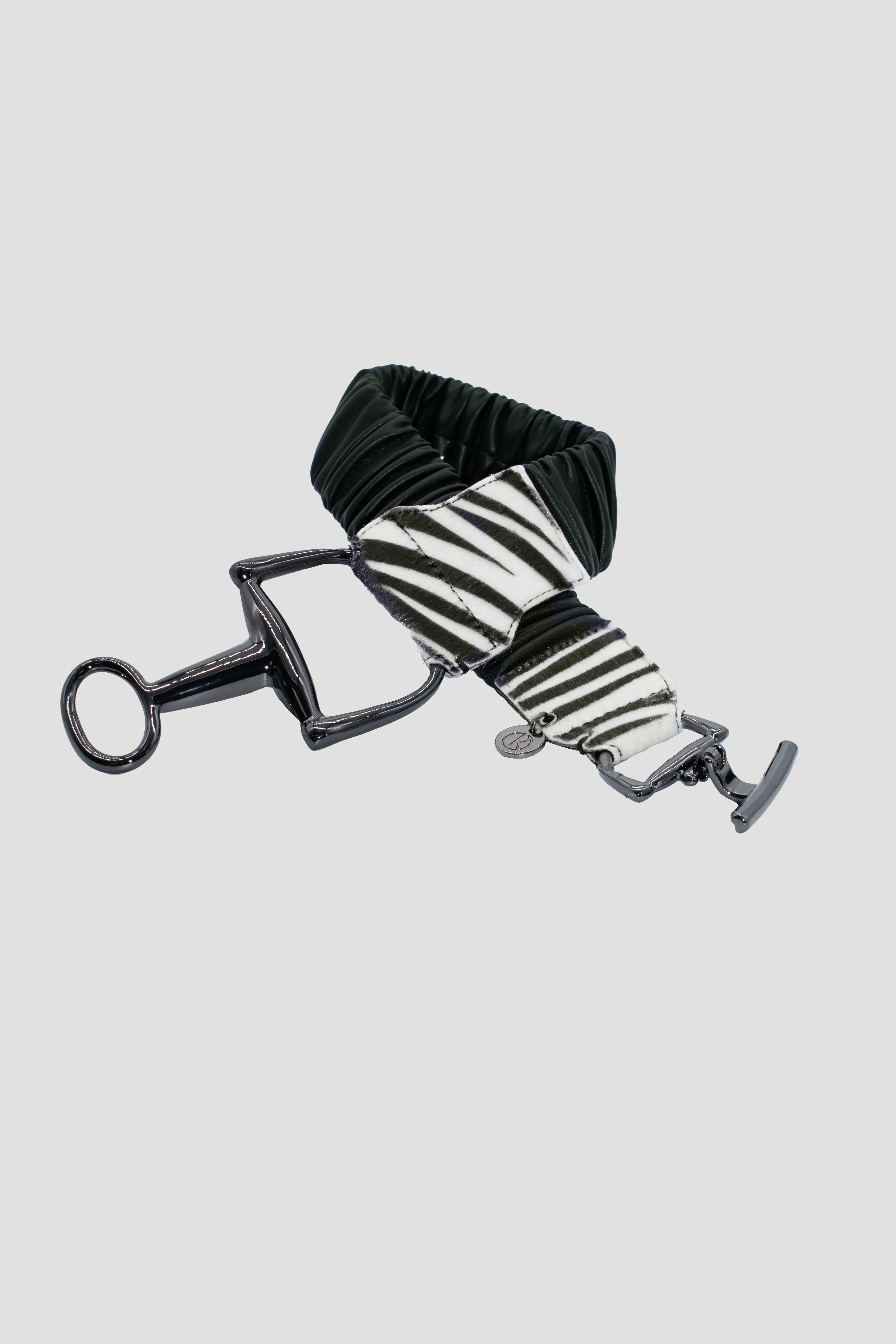 Cintura PRINTLE con elastico più fibbia cavallerizza più inserti animalier ecopelle - Image 2