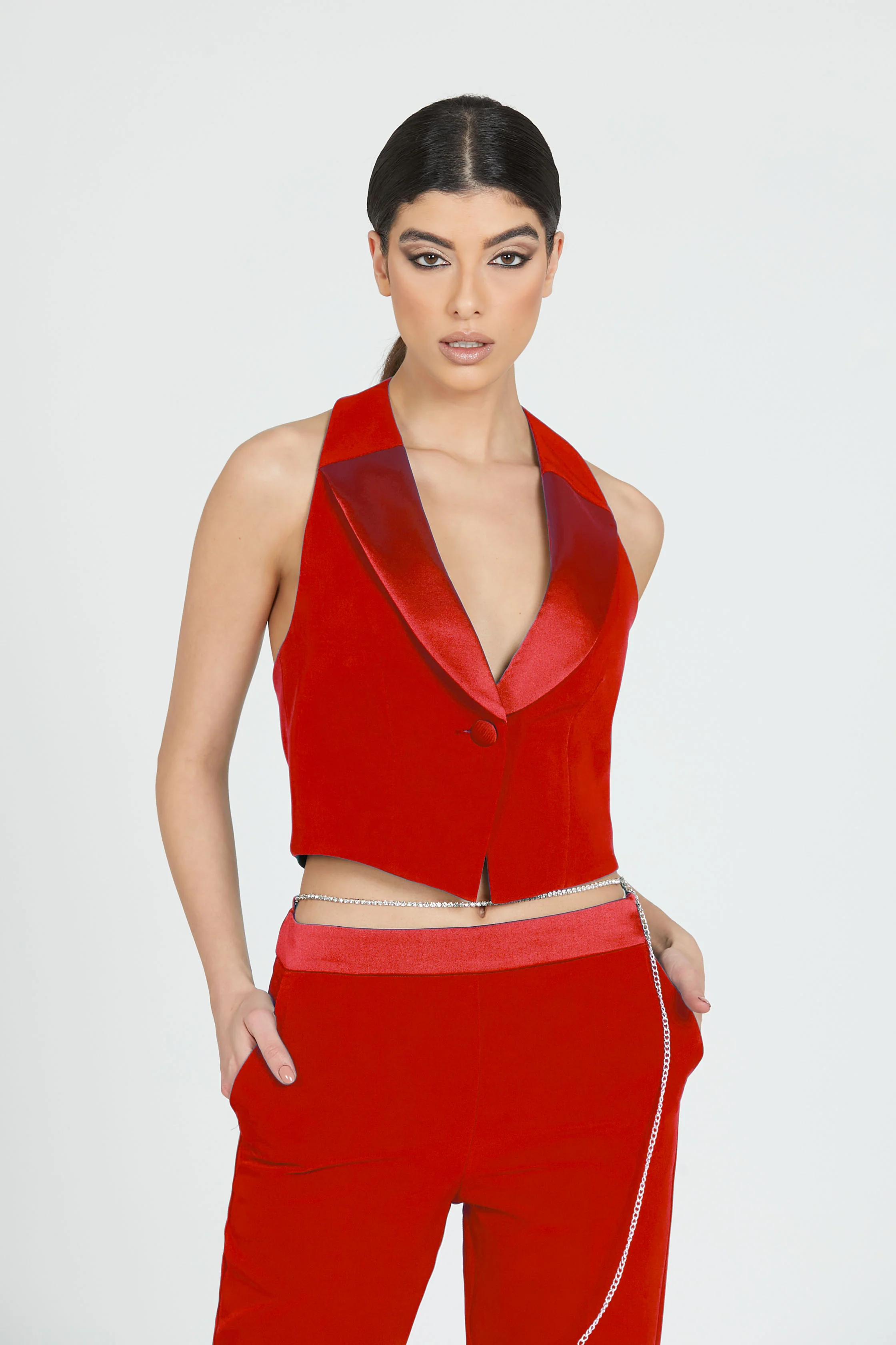 Gilet DIGIMON 1 bottone con revers raso - Image 7