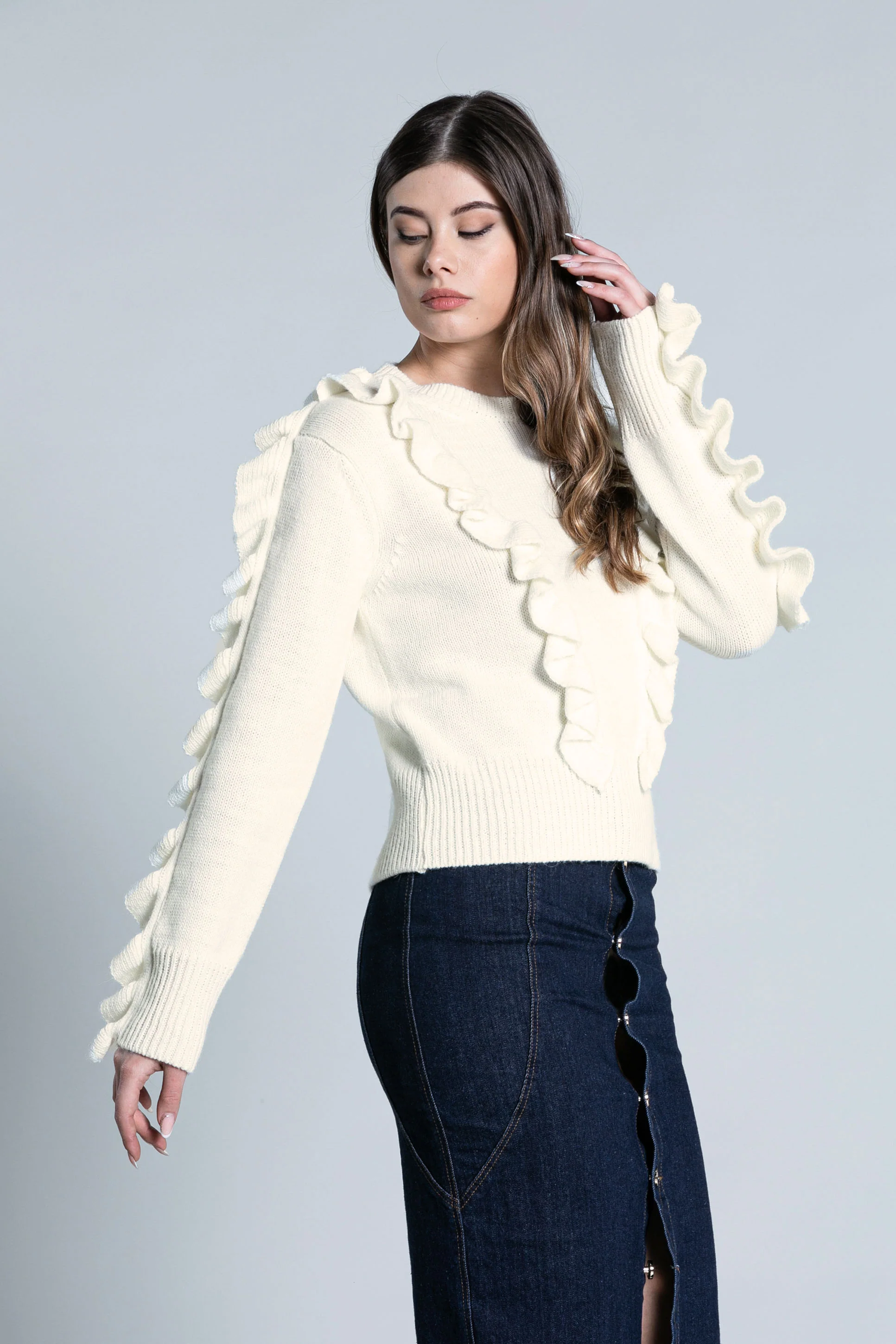 Maglia DINA manica lunga con rouches - Image 2