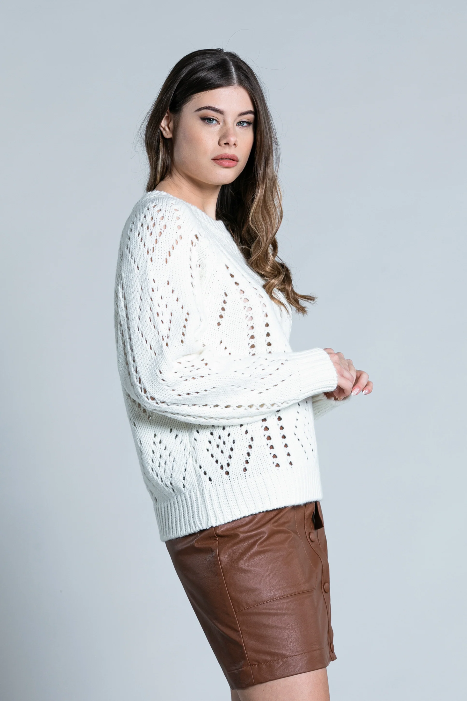 Maglia SEVER manica lunga raglan traforata - Image 5