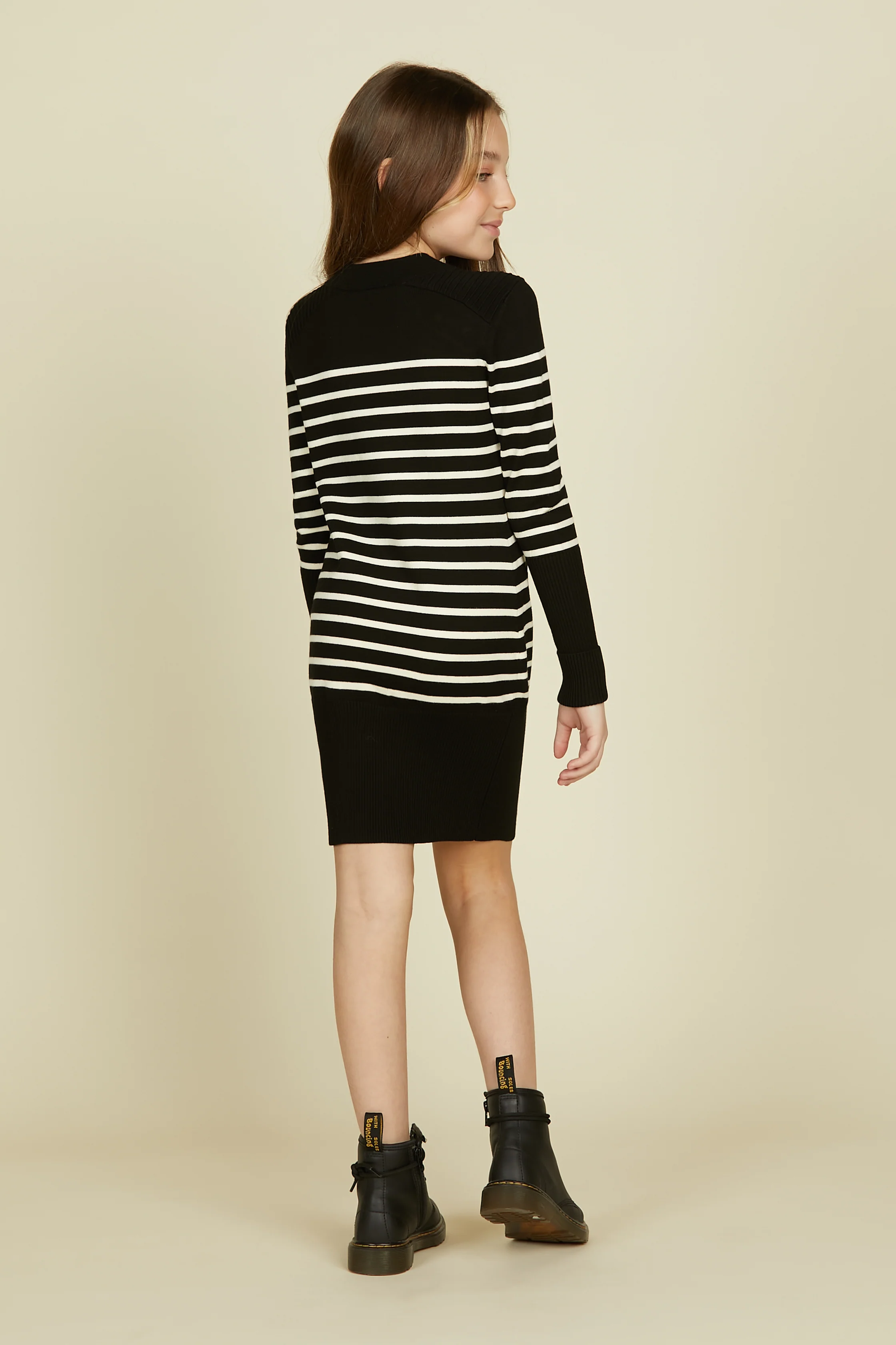 Mini-dress CASSIOPEA corto righe con bottoni - Image 3