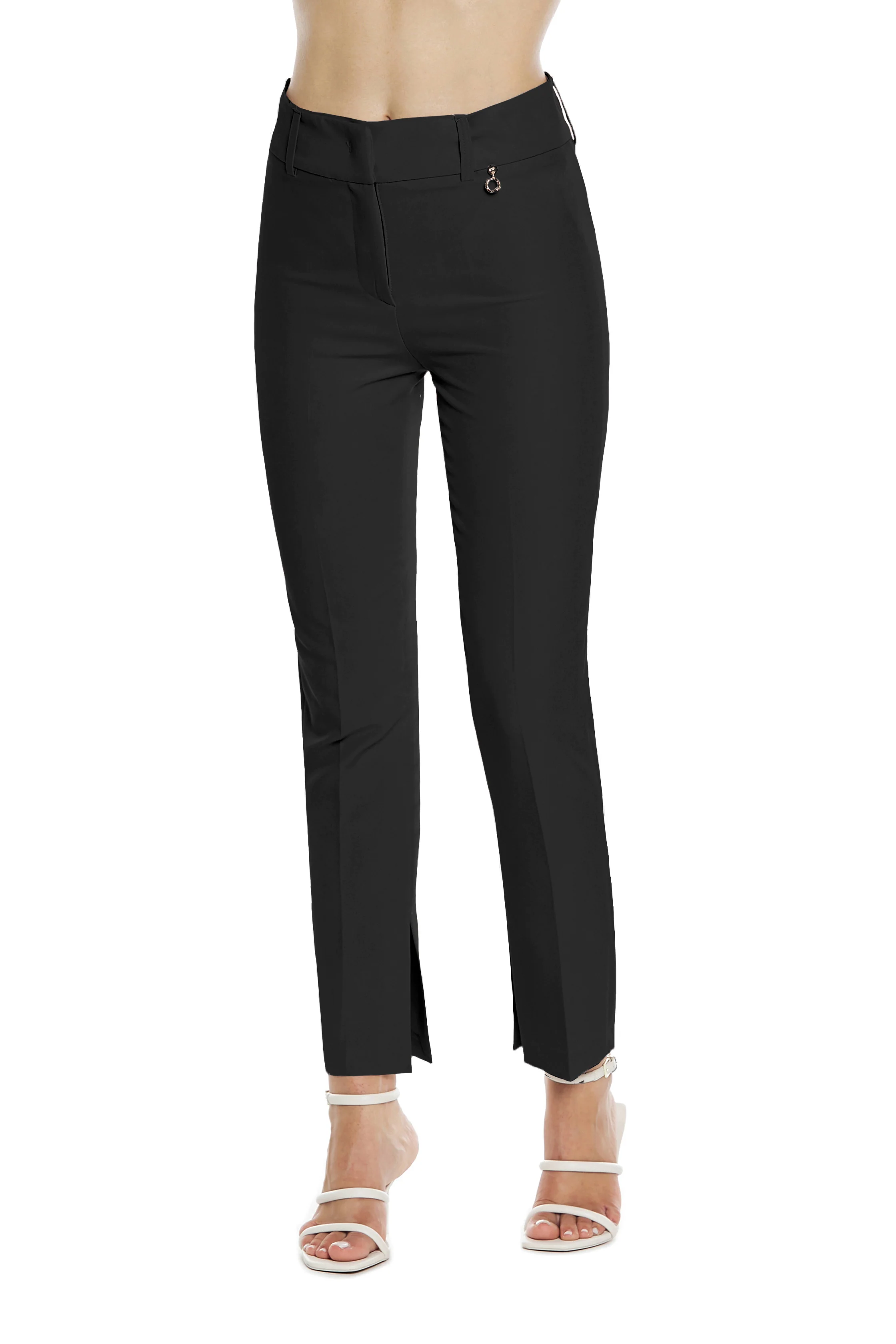 Pantalone CISARINA vita alta sigaretta con spacchi fondo - Image 8