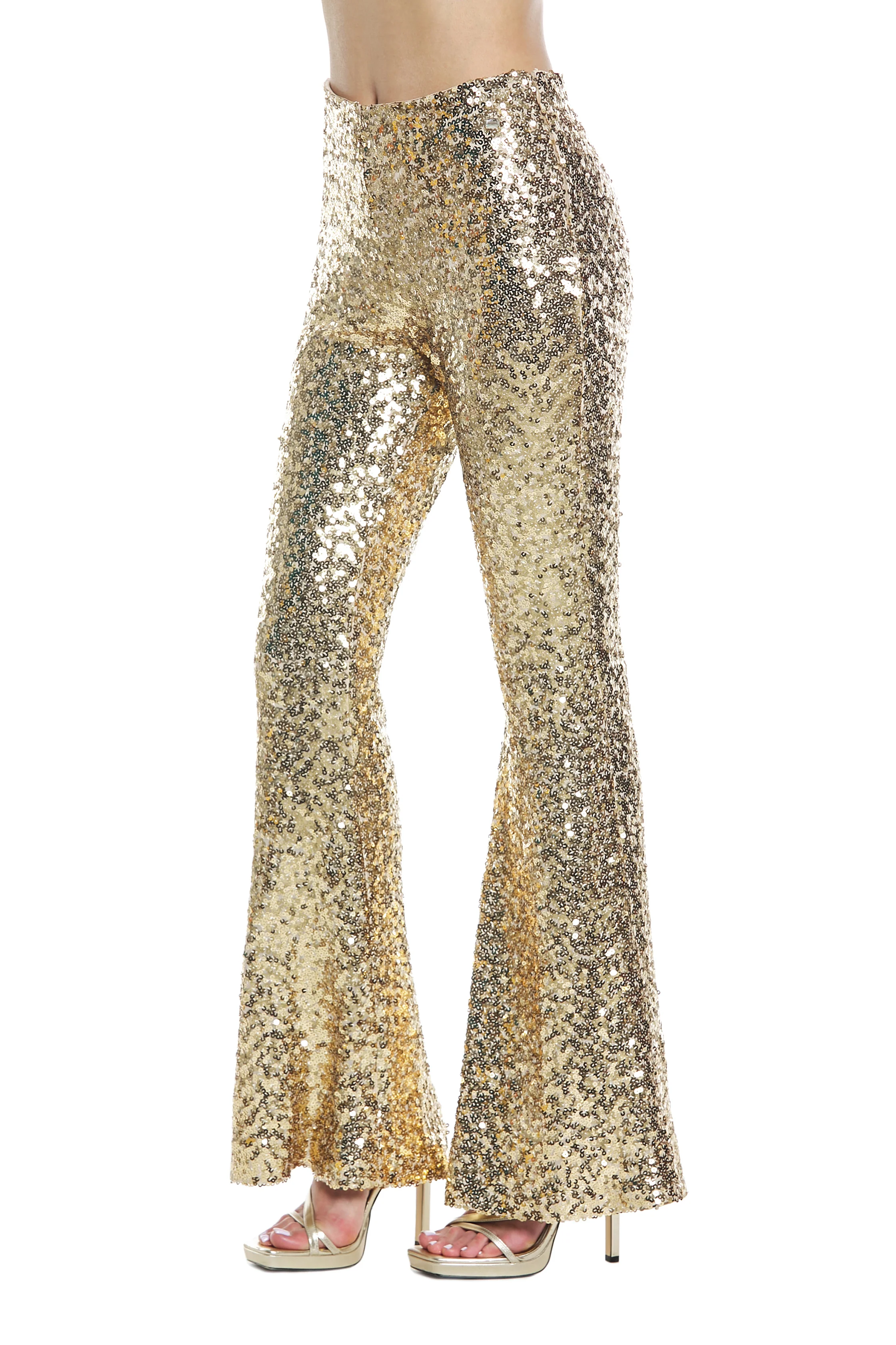 Panta DIAMANTINO vita alta zampa full paillettes - Image 3