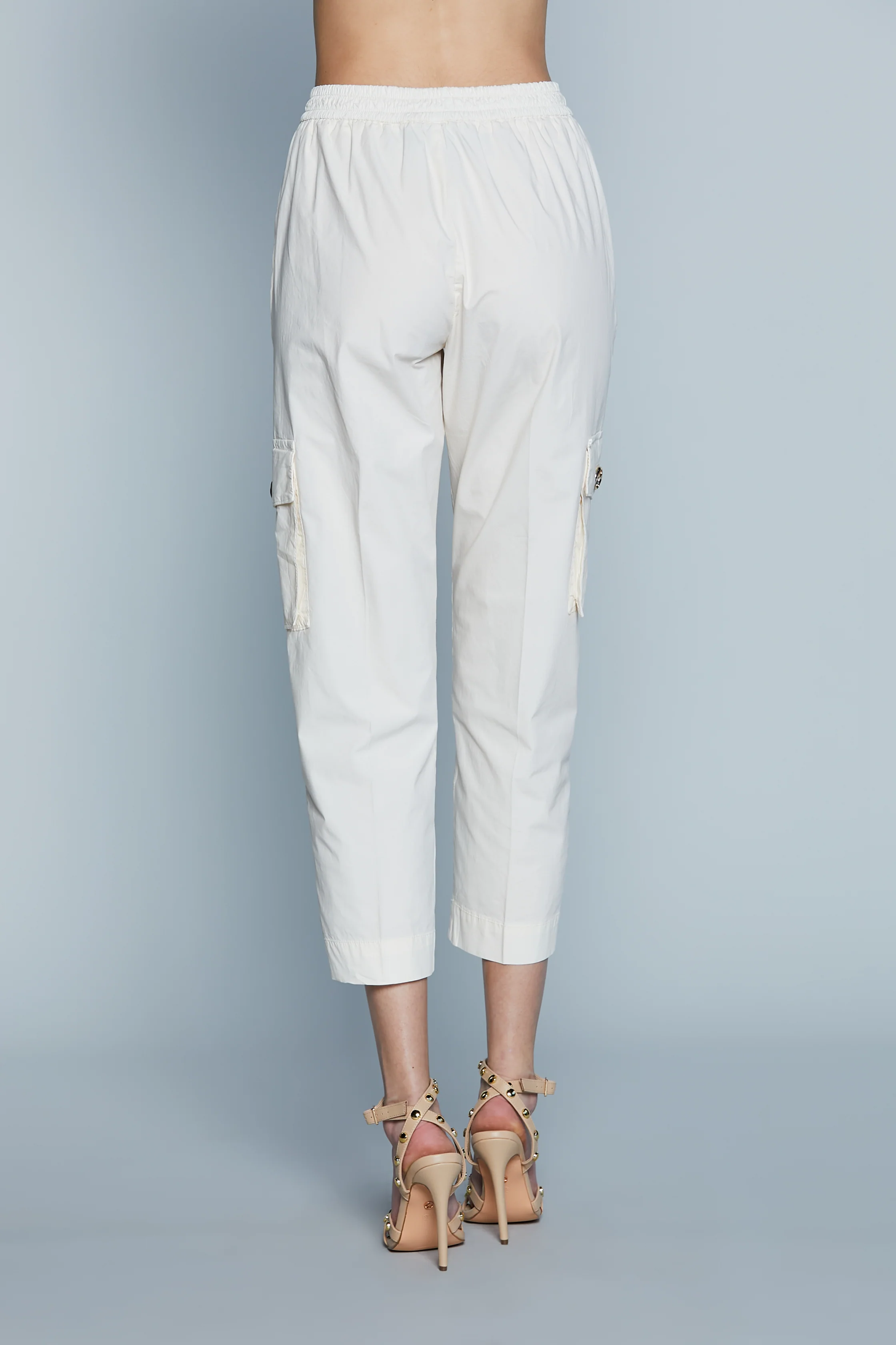 Pantalone SALVADOR Vita Alta con Elastico più Ts Francesi più Tasconi Capri - Image 4