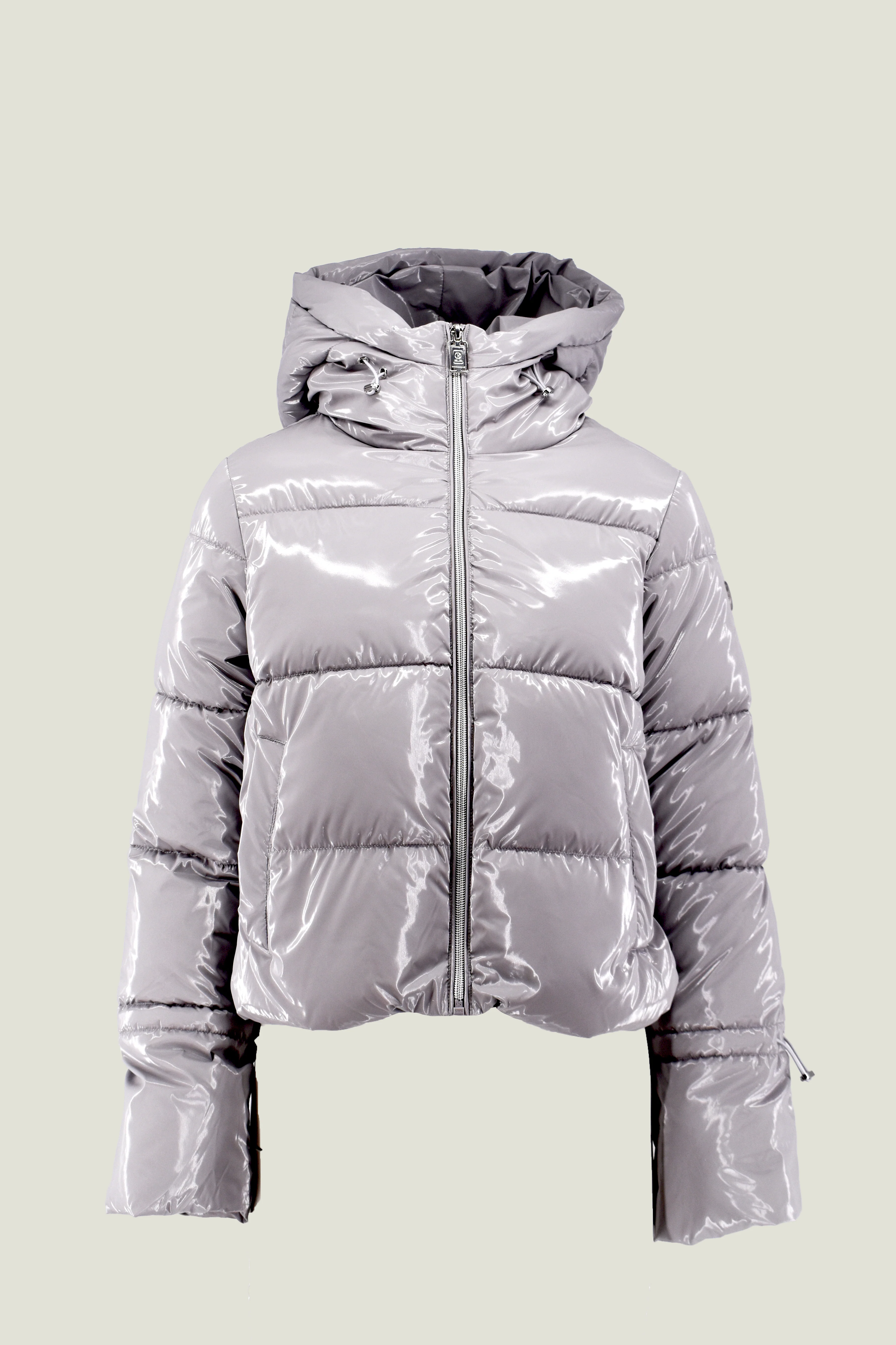 Piumino BRONZISA corto manica lunga con cappuccio più zip più coulisse - Image 4