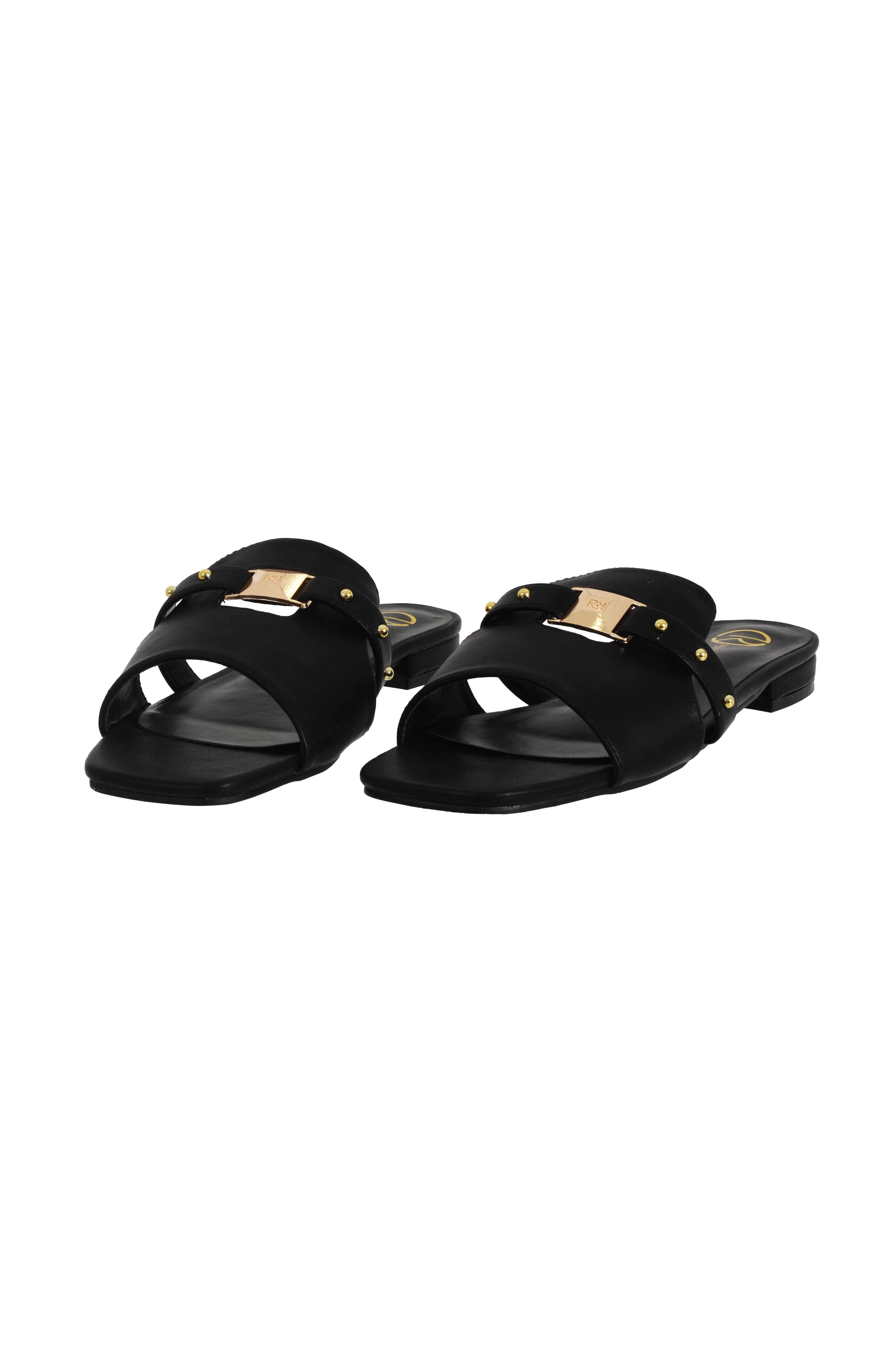 Sandali FLATTY Bassi con Punta Quadrata più Fibbia Logo Ecopelle - Image 3