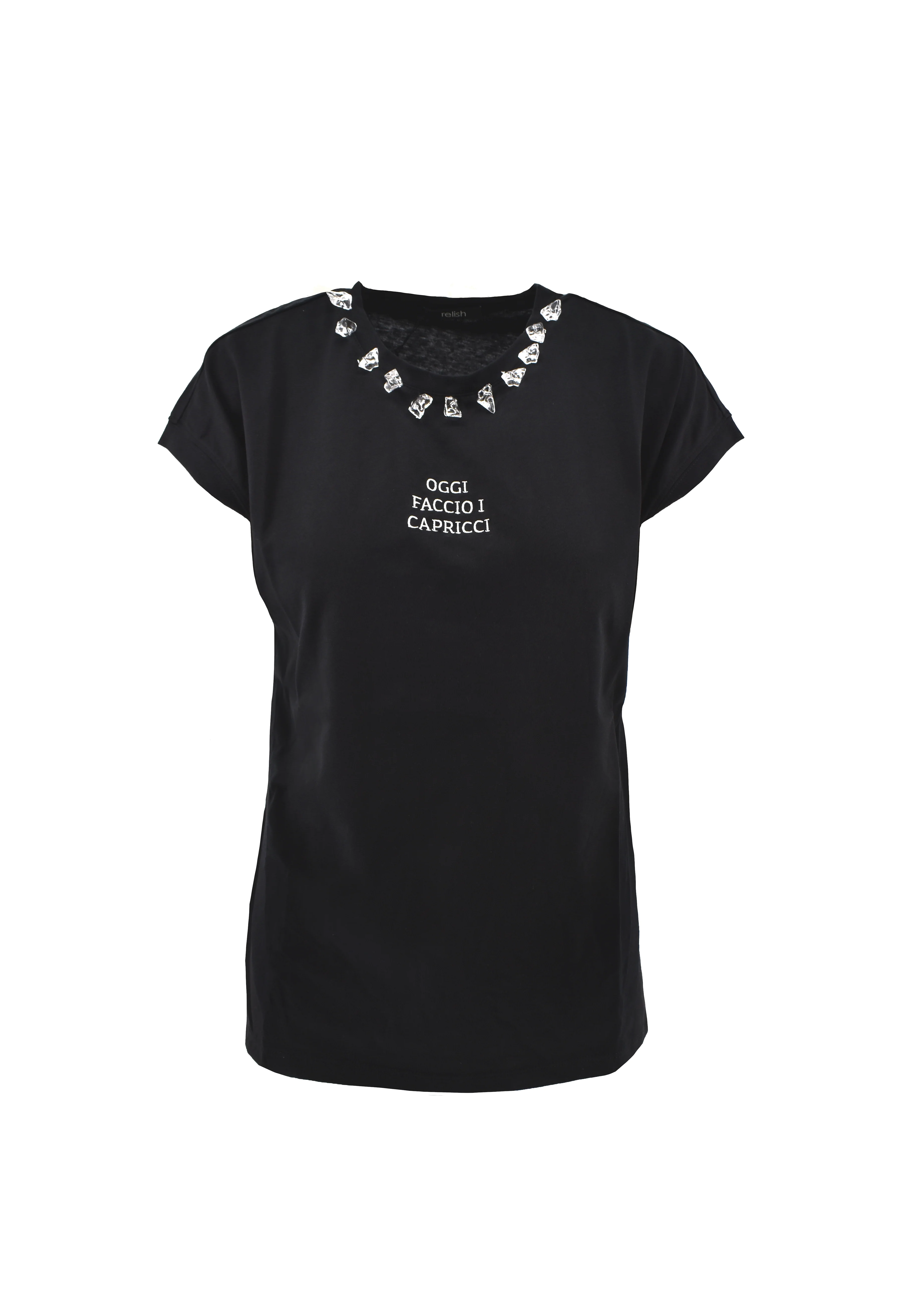 T-shirt ARIES mezza manica con ricamo più applicazione cristalli - Image 6