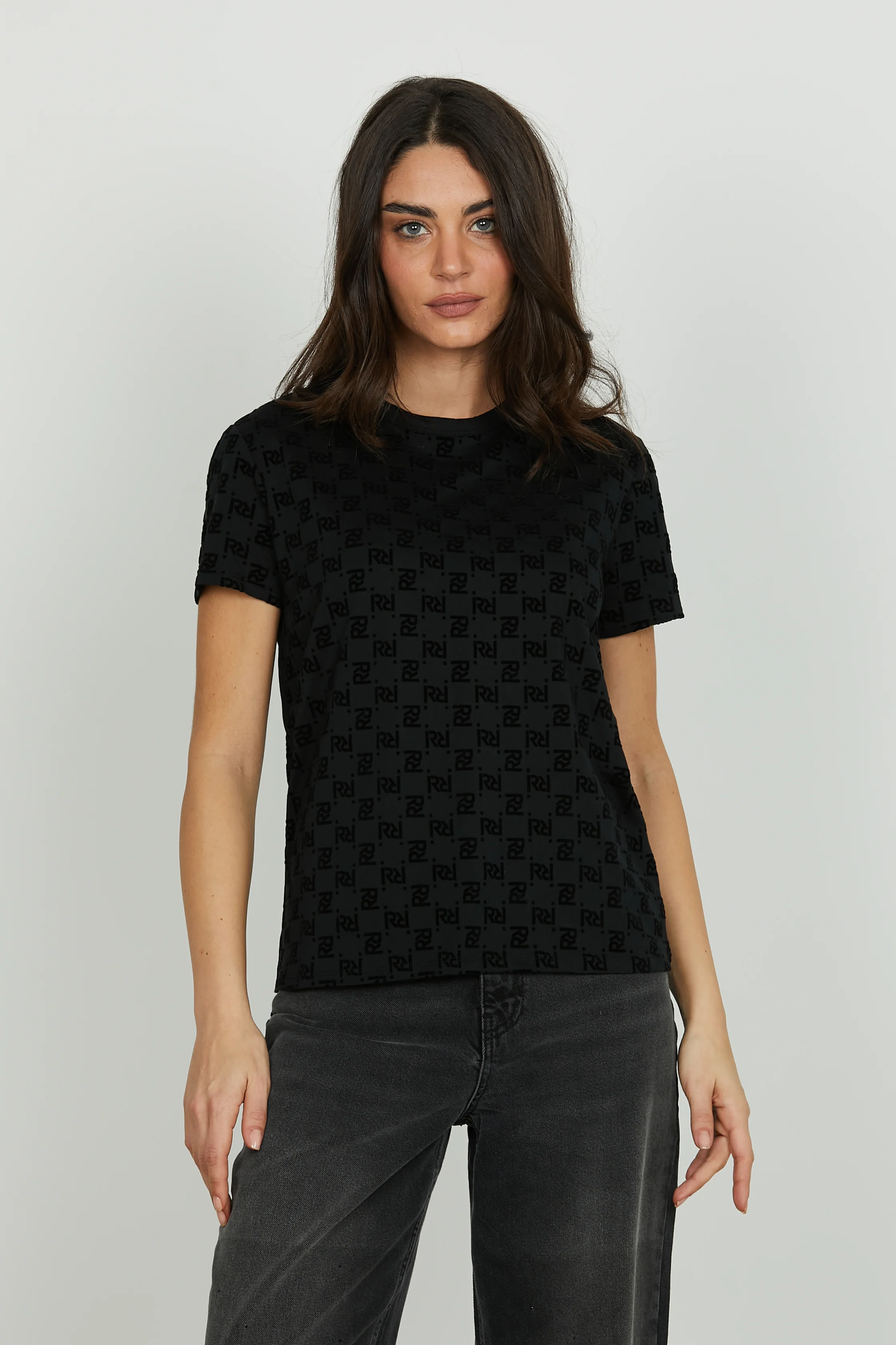 T-shirt FLOKKY mezza manicacon stampa flock logo