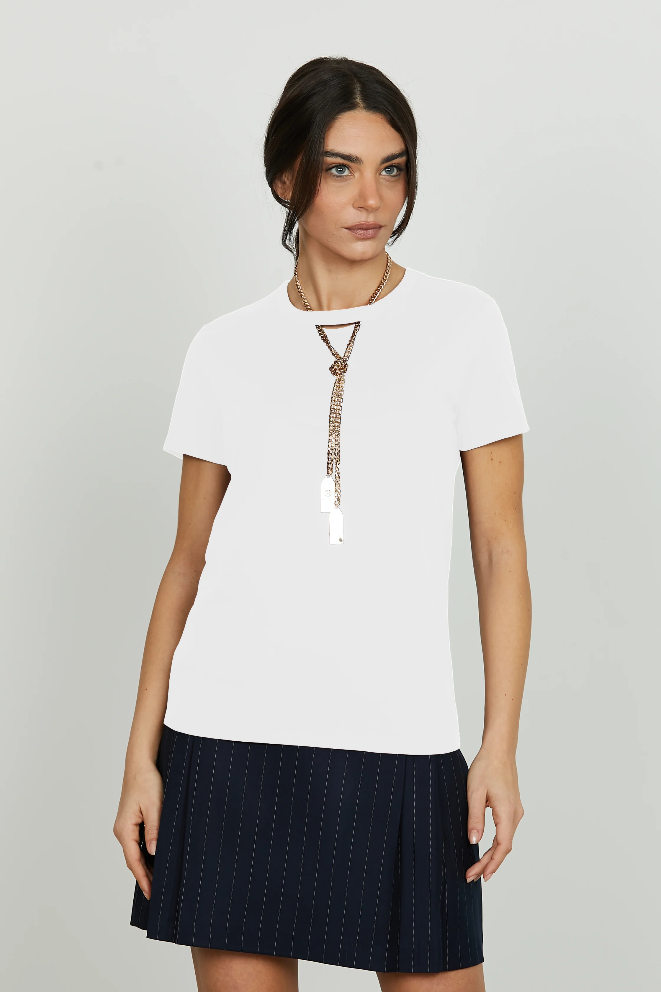 T-shirt MONILE mezza manica con goccia più collana con placca logo - Image 7