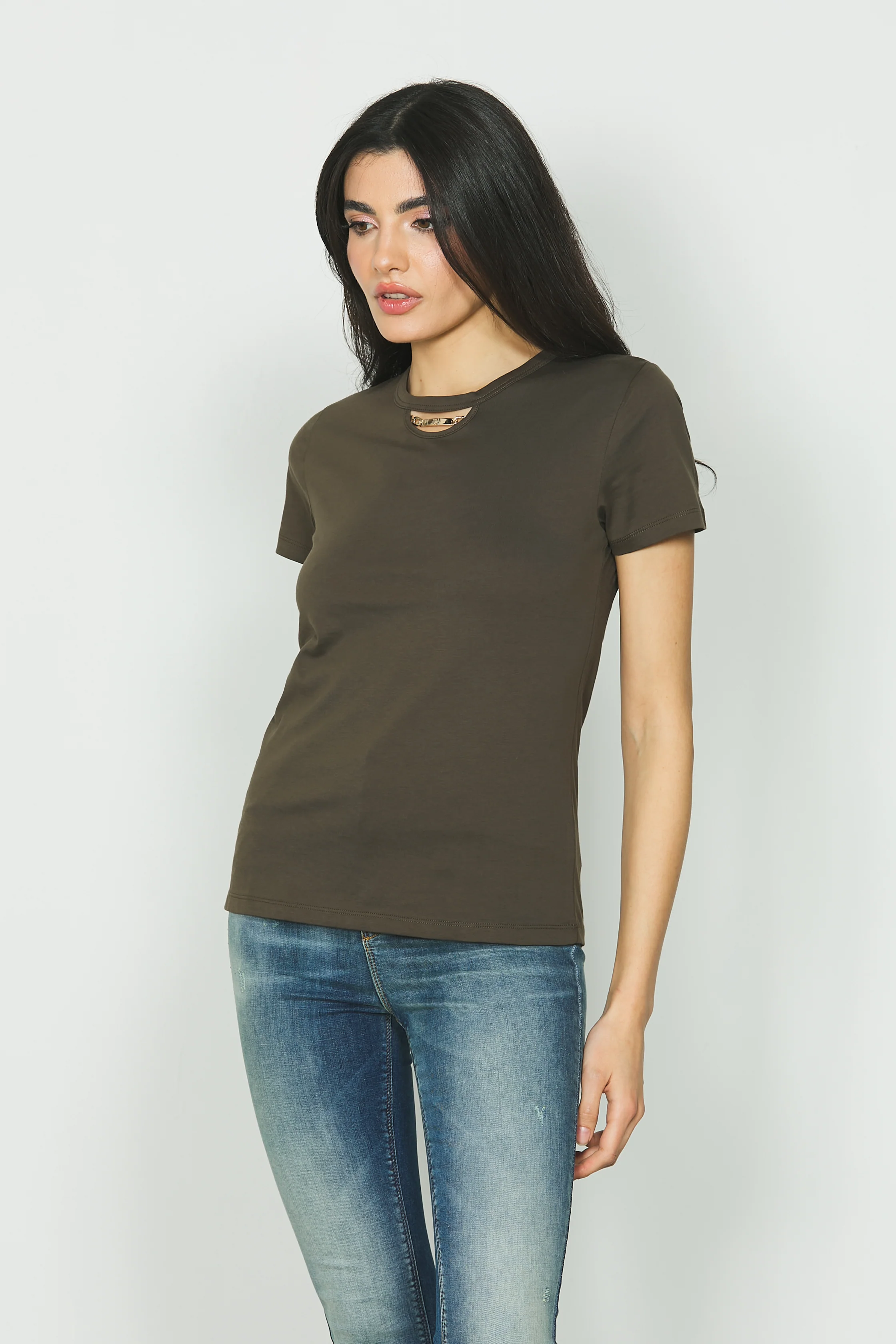 T-shirt OFELIA m/m con goccia più catena logo
