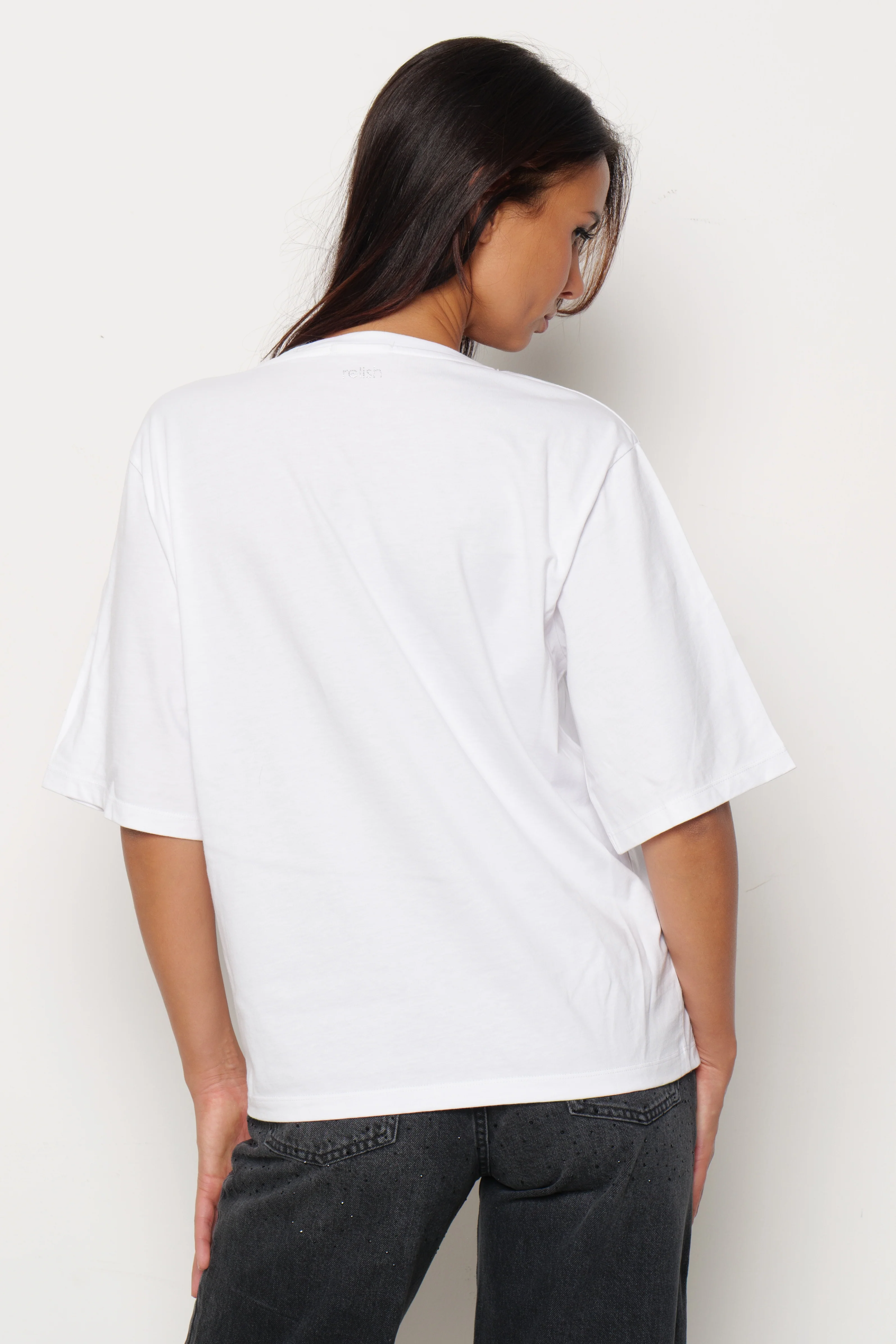 T-shirt ROMOALD mezza manica con pietre strass - Image 8