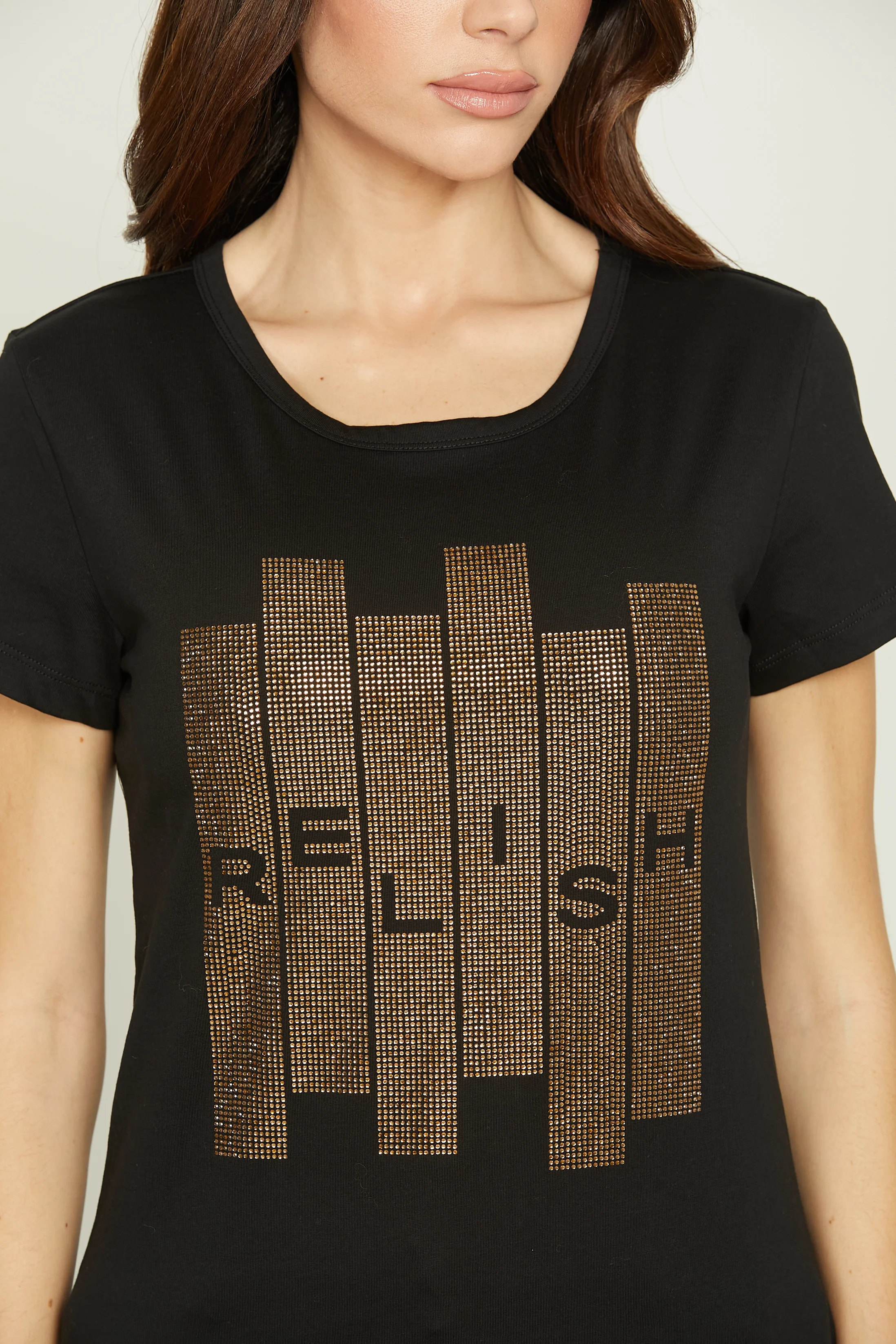T-shirt SULTANO mezza manica con strass - Image 3