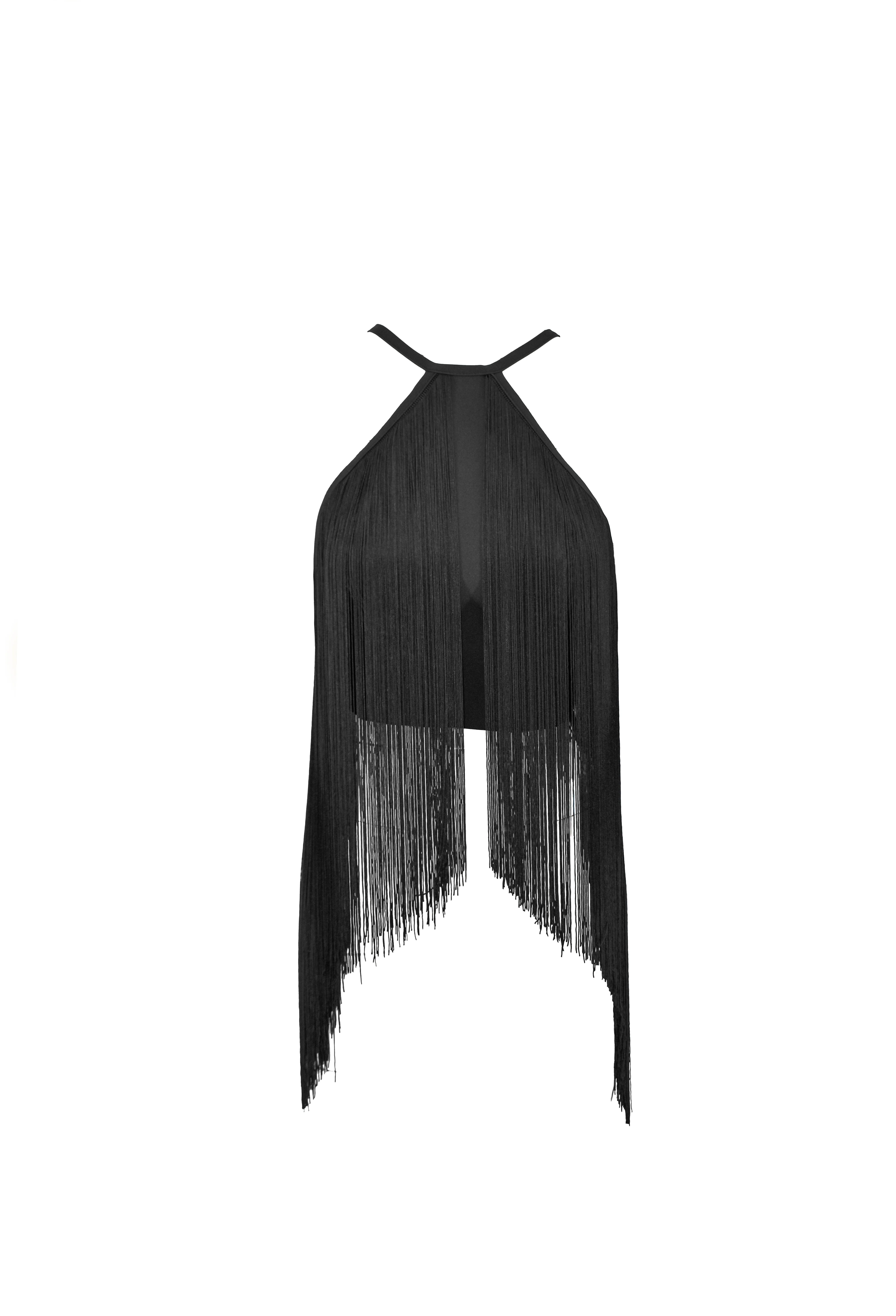 top SERPENTINO corto scollato dietro più zip frange - Image 6