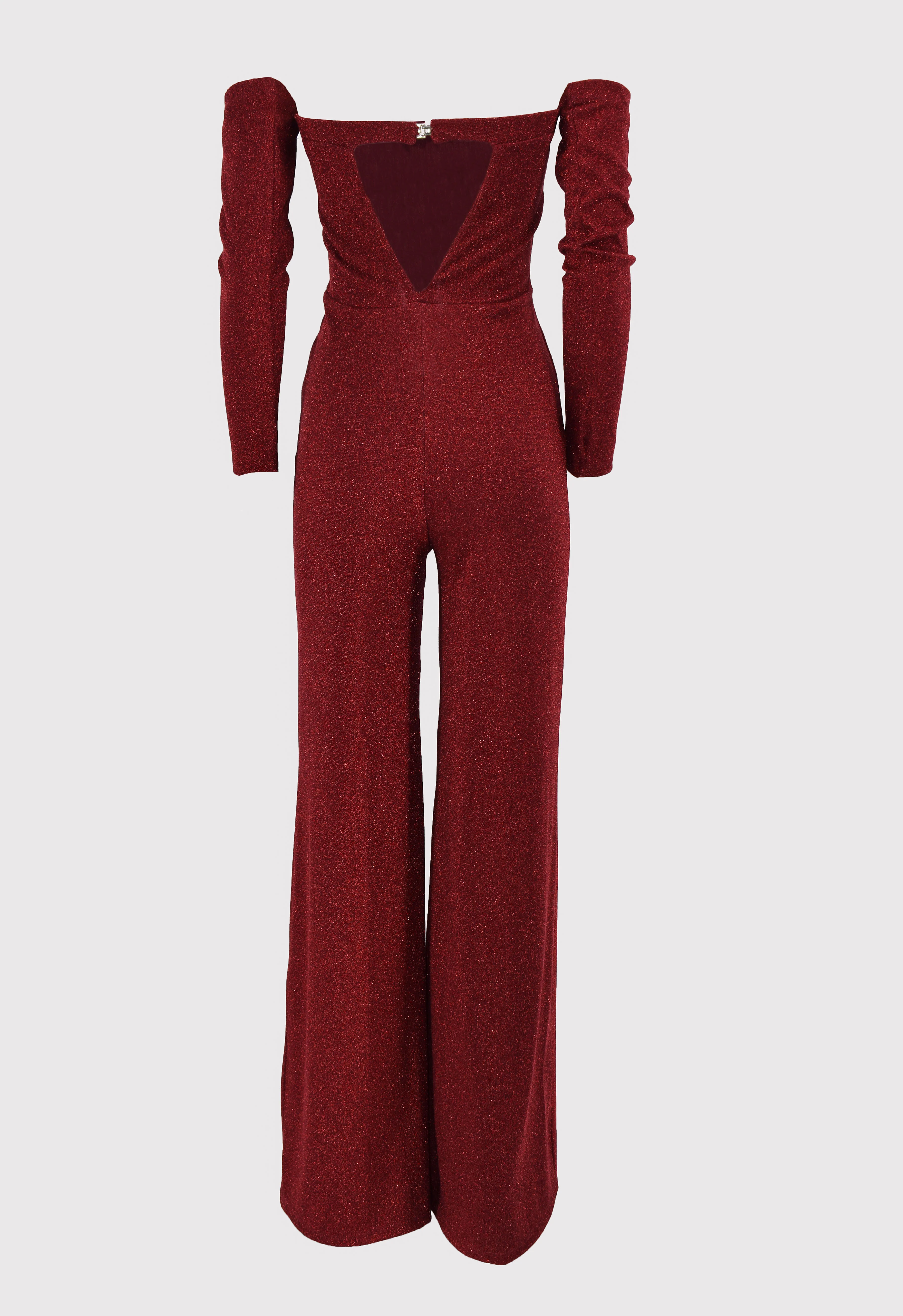 Jumpsuit MEGREZ in tessuto glitterato con manicotti e gamba dritta - Image 8